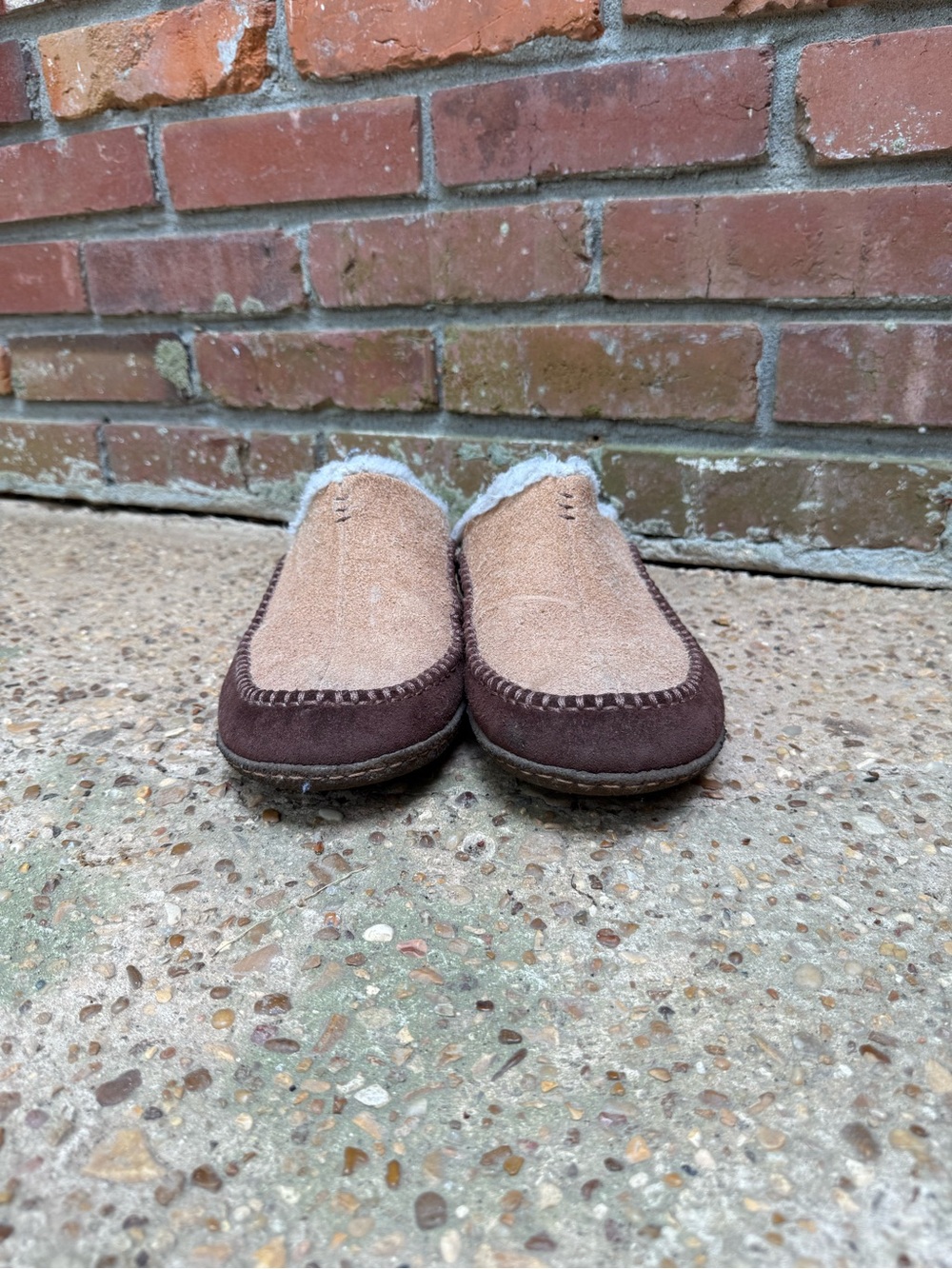Men’s Sorel Brown Slip-On Slippers with Cream Interior